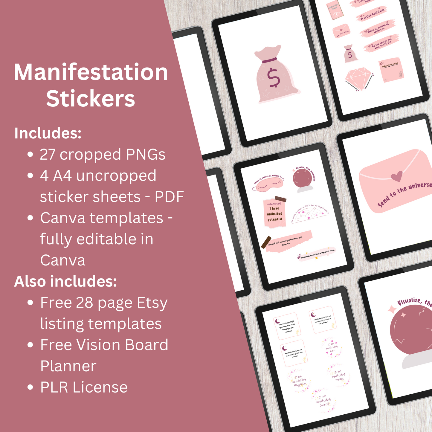 PLR Manifestation Stickers