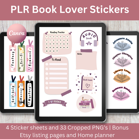PLR Book Lover Stickers