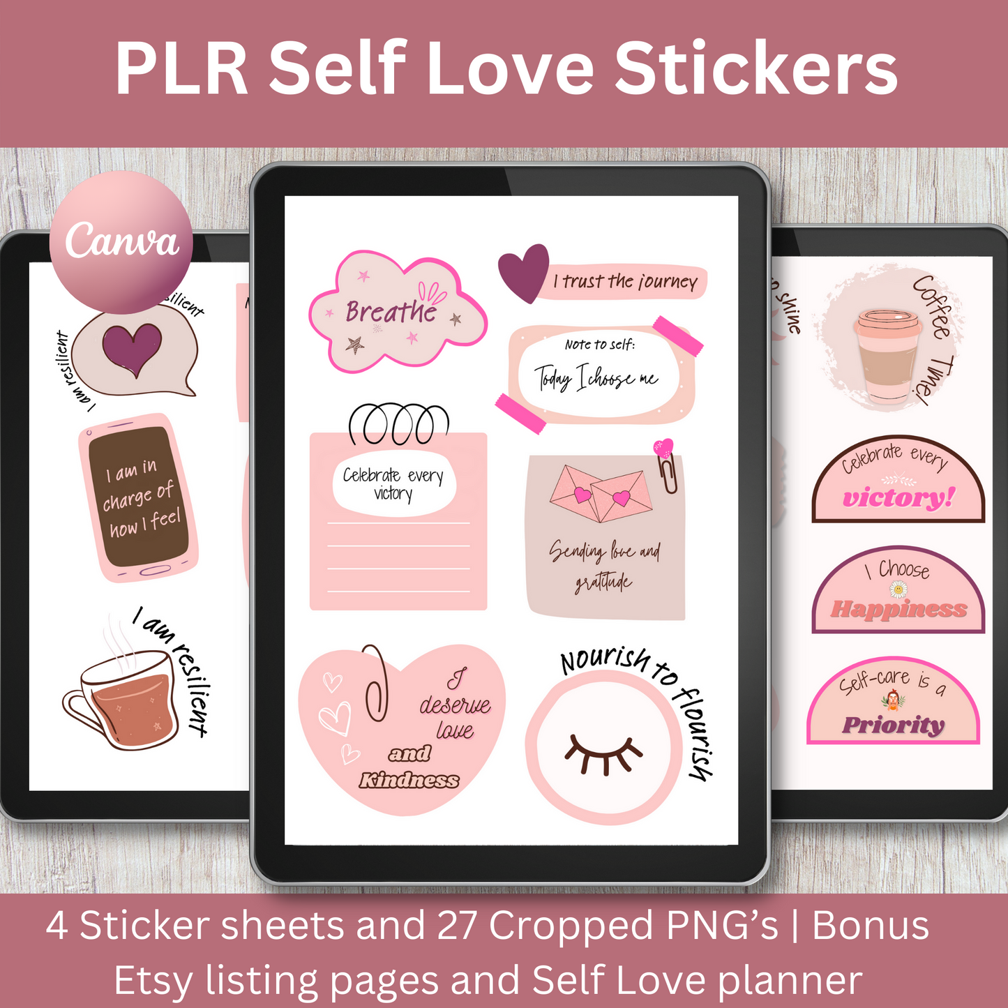 PLR Self Love Stickers