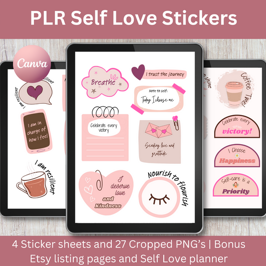 PLR Self Love Stickers