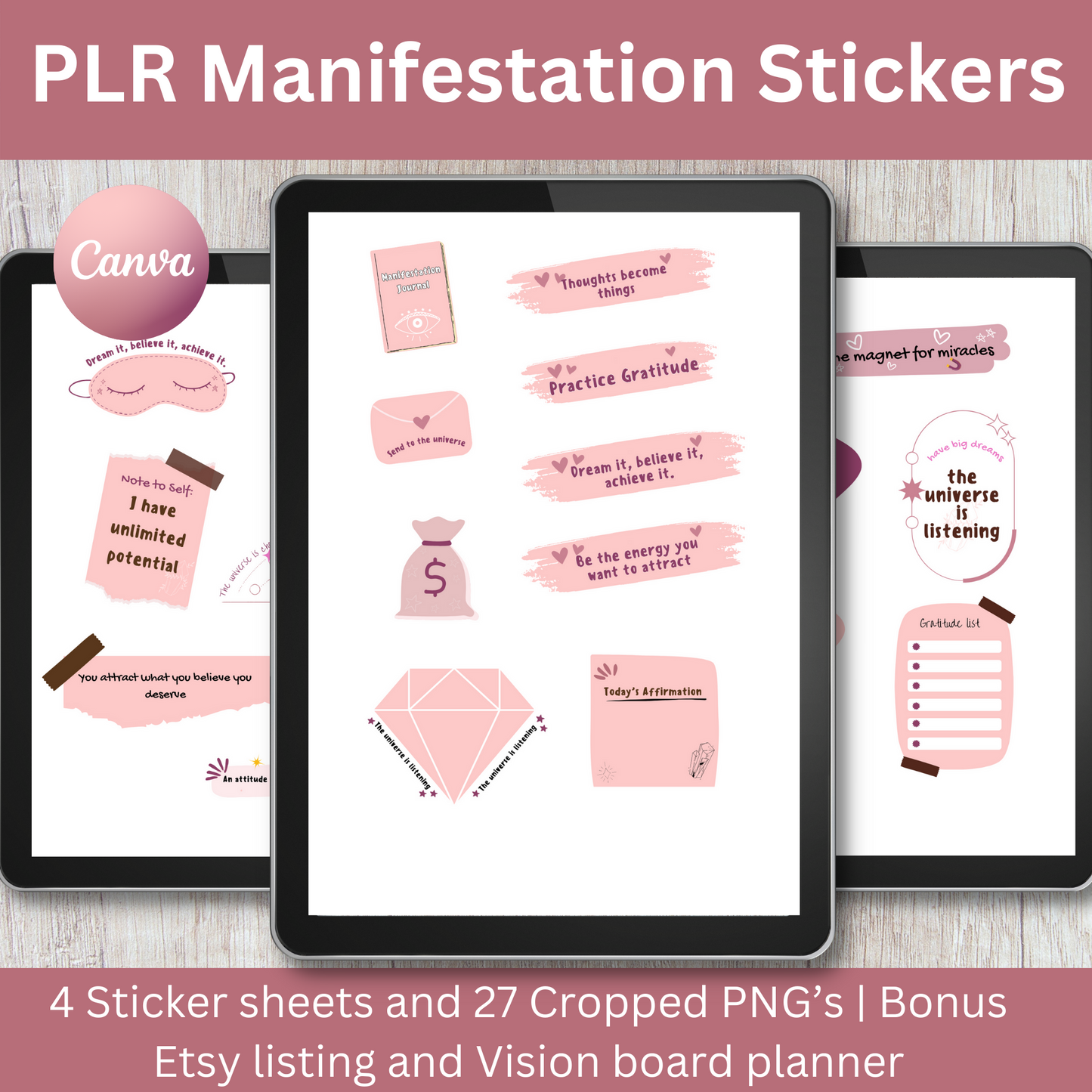 PLR Manifestation Stickers